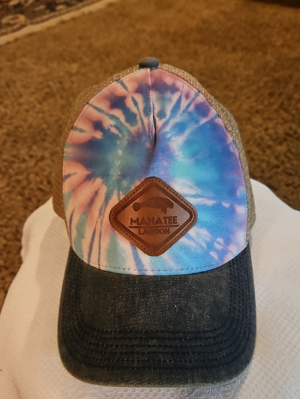 Manatee Lagoon Tie-Dye Trucker Hat - Blue & Pink